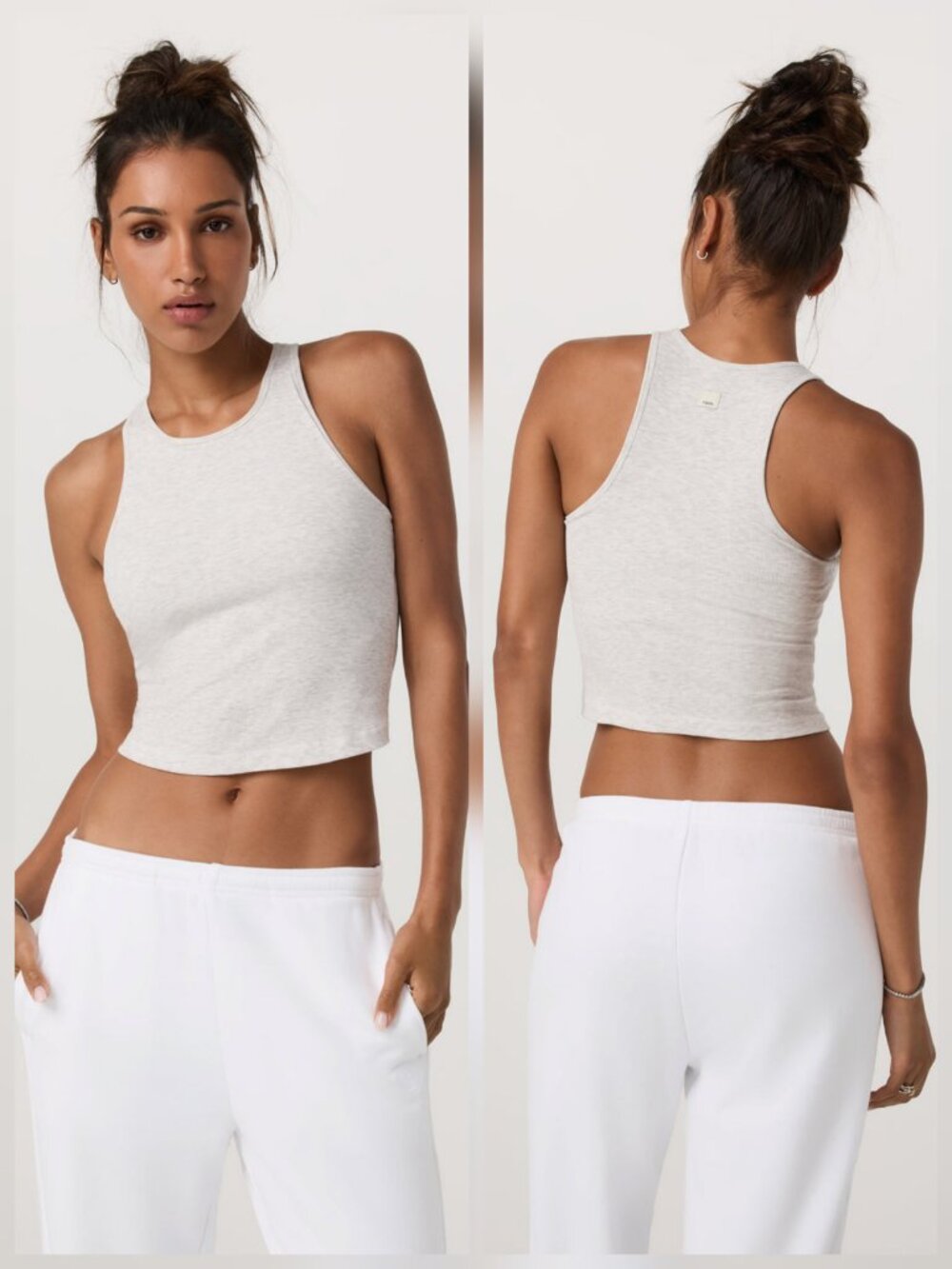 Vuori Pose Plyo Tank Top - Size Small - White Heather Grey - VW1009 - Picture 4 of 4